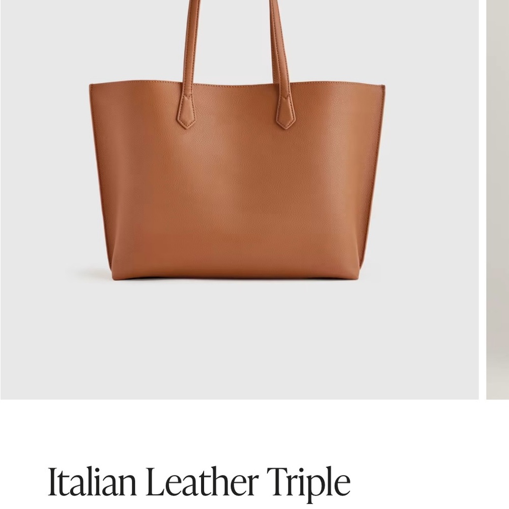 Quince Italian Leather Tote Bag